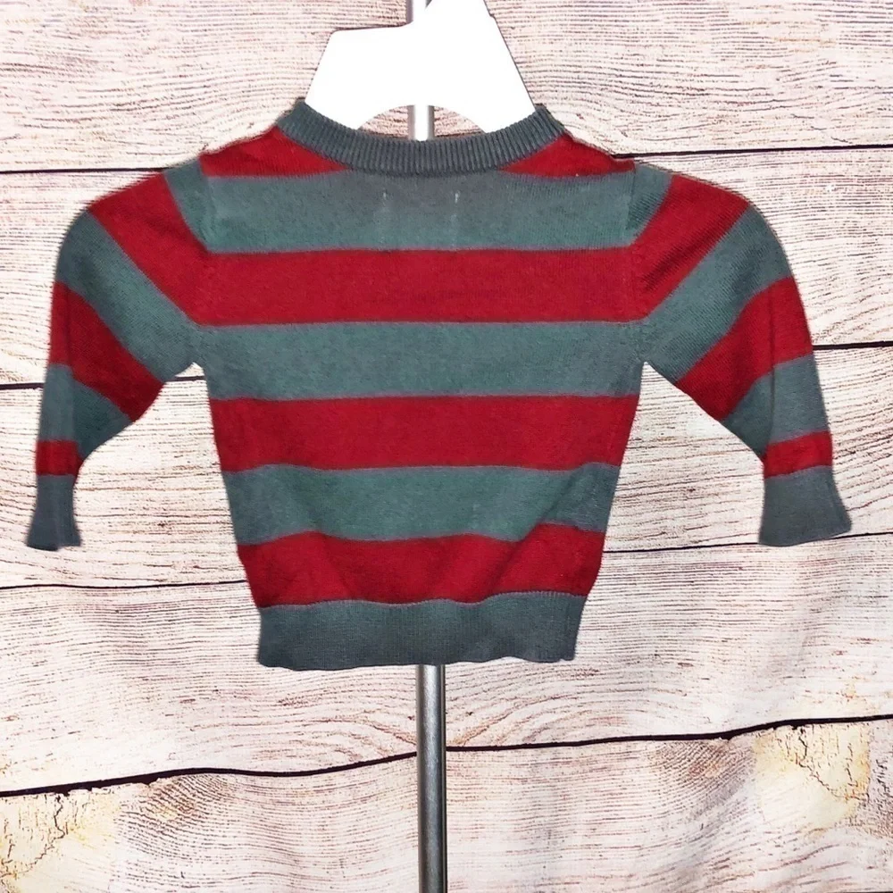 Est 1989 Place Red and Gray Stripe Sweatshirt Size 9-12 M